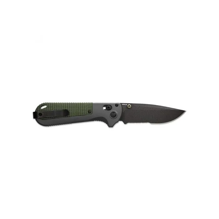 Benchmade 430SBK Redoubt Serrated Drop-Point 3.55" Gray/Green Grivory Folding Knife