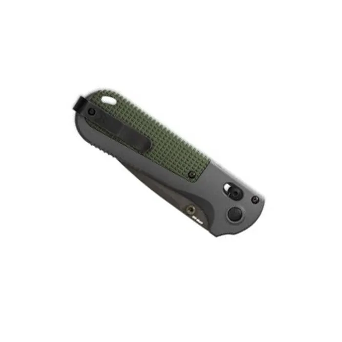 Benchmade 430SBK Redoubt Serrated Drop-Point 3.55" Gray/Green Grivory Folding Knife