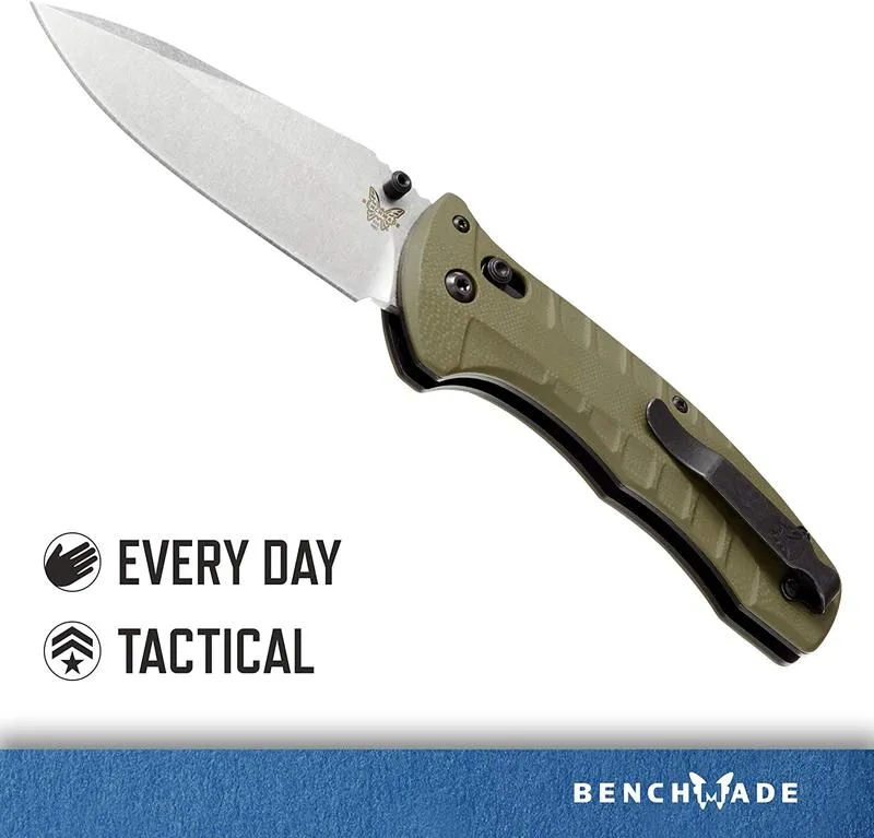 Benchmade 980 Turret Olive Drab G10 Satin S30V Folding Knife