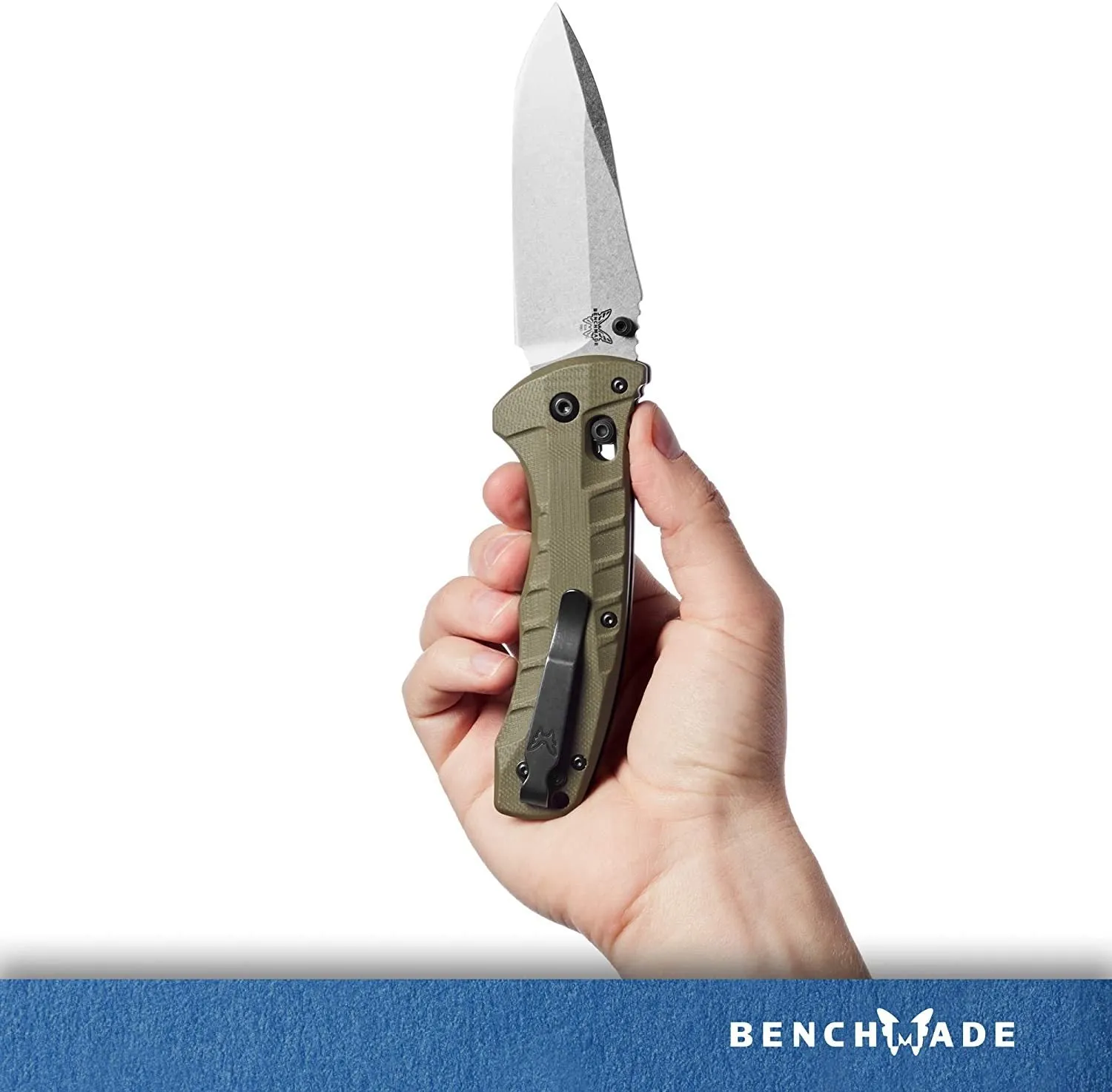 Benchmade 980 Turret Olive Drab G10 Satin S30V Folding Knife
