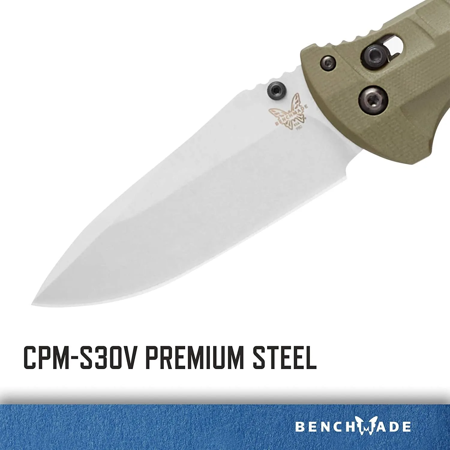 Benchmade 980 Turret Olive Drab G10 Satin S30V Folding Knife
