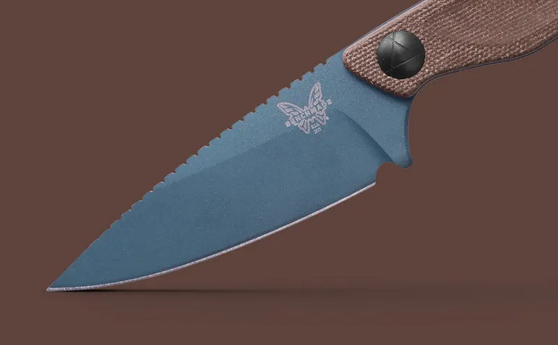 Benchmade Dacian Brown Canvas Micarta Spear Point 3.54" Fixed Blade Knife (203BT-01)