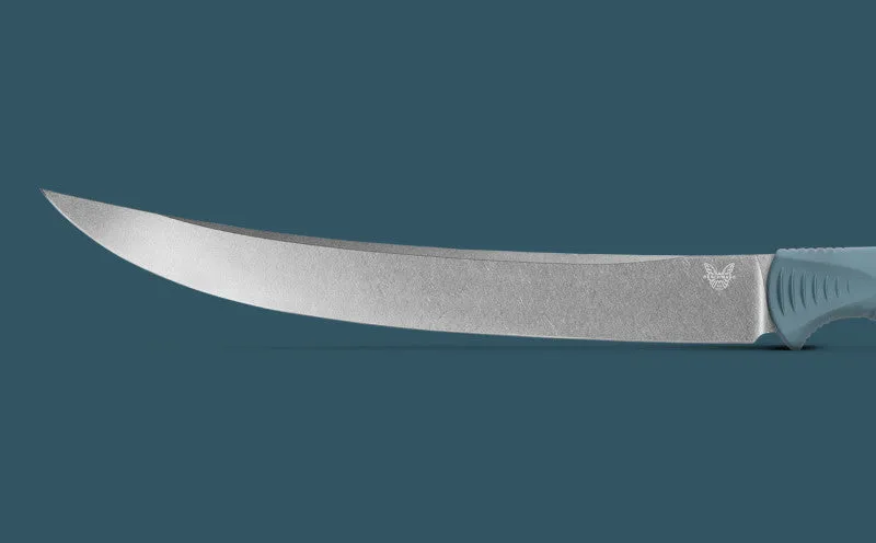 Benchmade Fishcrafter Depth Blue Santoprene 9.05" Trailing point Fixed Blade Knife (18020)