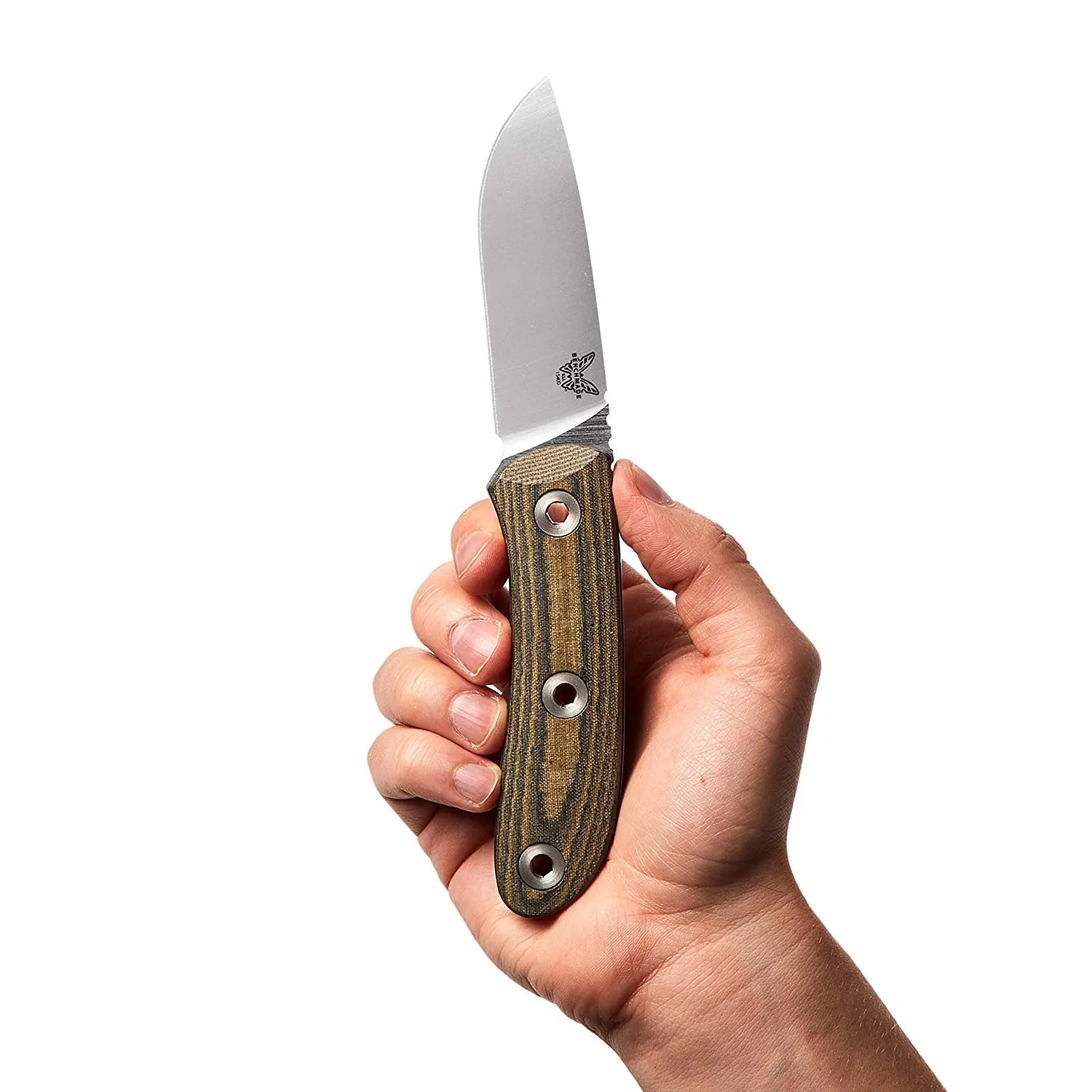 Benchmade MEL PARDUE HUNTER Fixed Blade 15400 Drop-Point Plain Edge Leather Knife