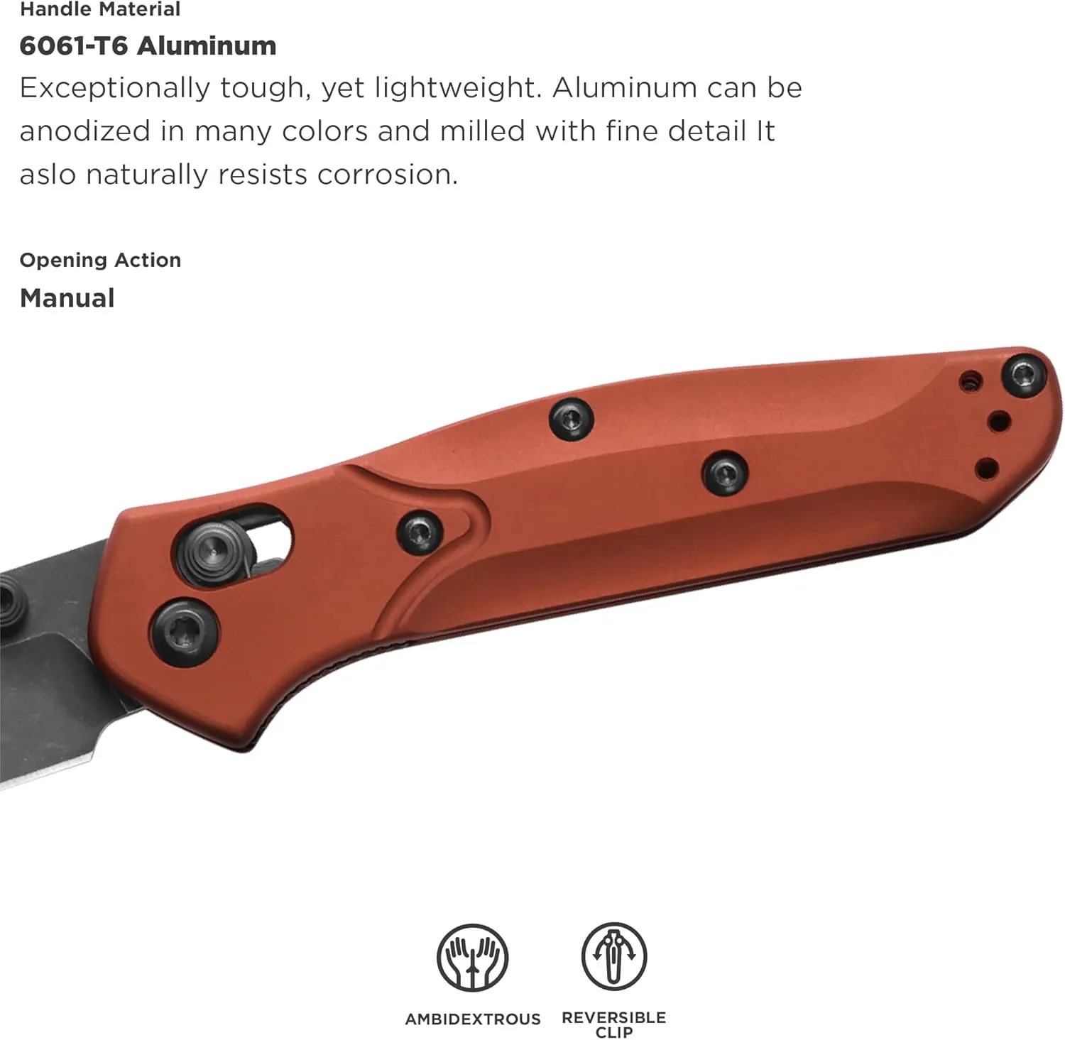 Benchmade - Mini Osborne Folding Knife with Burnt Copper Aluminum Handle (945BK-03)