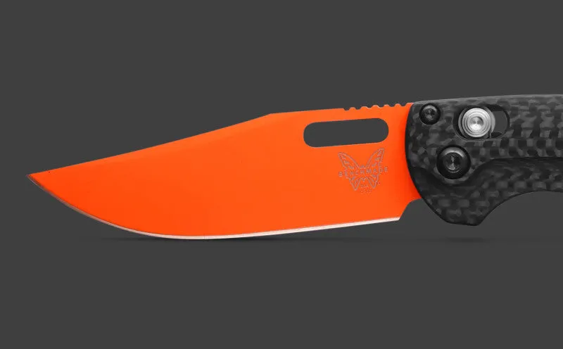 Benchmade Mini Taggedout Carbon Fiber 3.04" Plain Edge Folding Pocket Knife (15533OR-01)