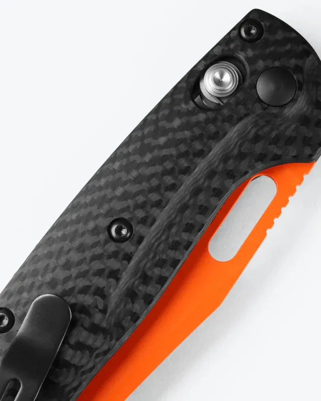 Benchmade Mini Taggedout Carbon Fiber 3.04" Plain Edge Folding Pocket Knife (15533OR-01)