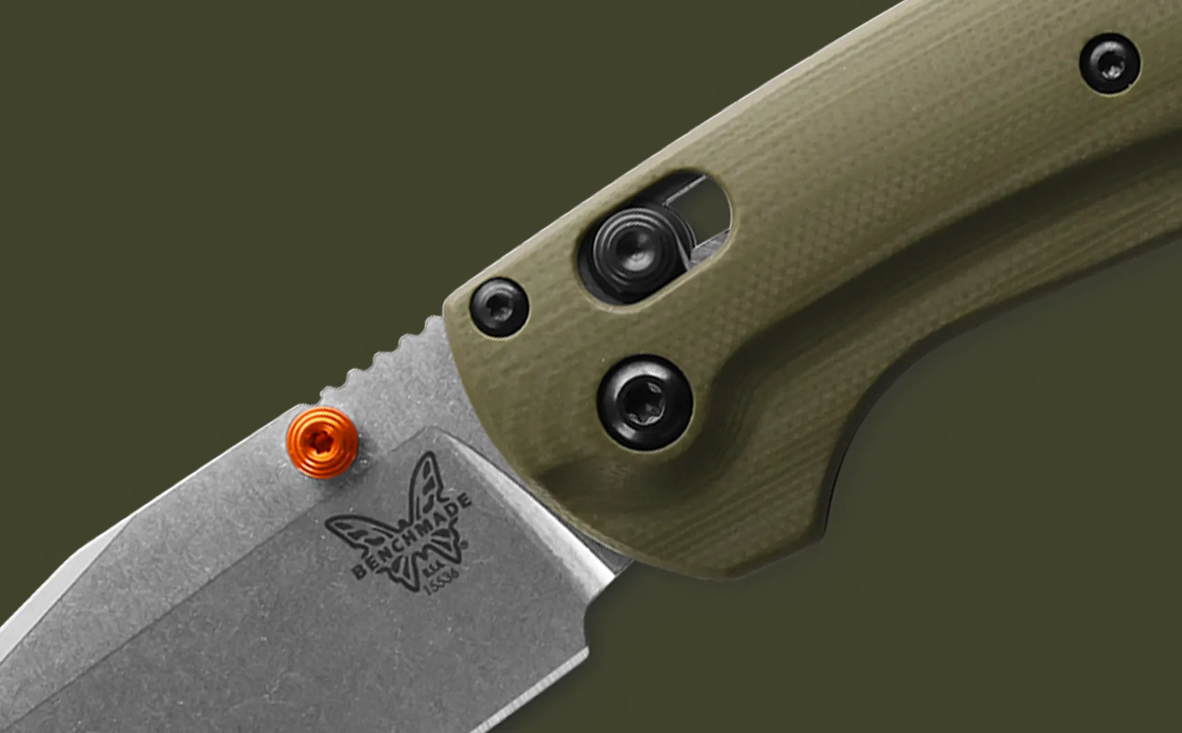 Benchmade Taggedout 15536 OD Green G10 3.5" S45VN Clip Point Plain Edge Pocket Knife