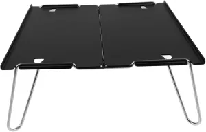 BESPORTBLE 1Pc Portable Folding Table Multi Functional Travel Desk Compact Black Outdoor Tea Table for Camping Picnics Beach Gatherings Easy Setup Detachable Design