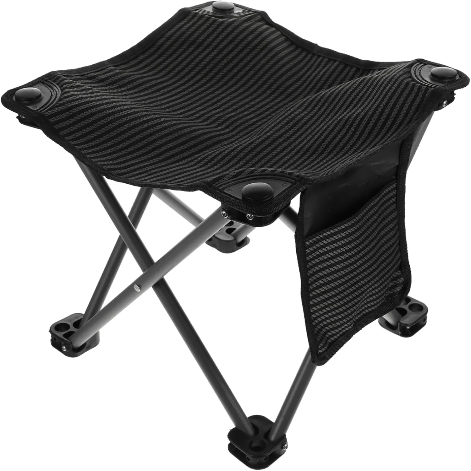 BESPORTBLE 1set Outdoor Folding Fishing Stool Portable Collapsible Camping Chair with Side Pocket Lightweight Design for Fishing Gardening Beach and Picnics Durable Construction
