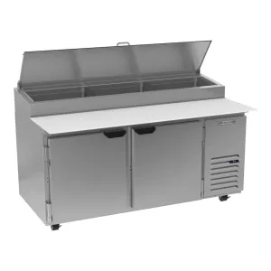 Beverage Air DP67HC 67" W Two Door Refrigerated Pizza Prep Table, 20.7 Cu. Ft. Capacity