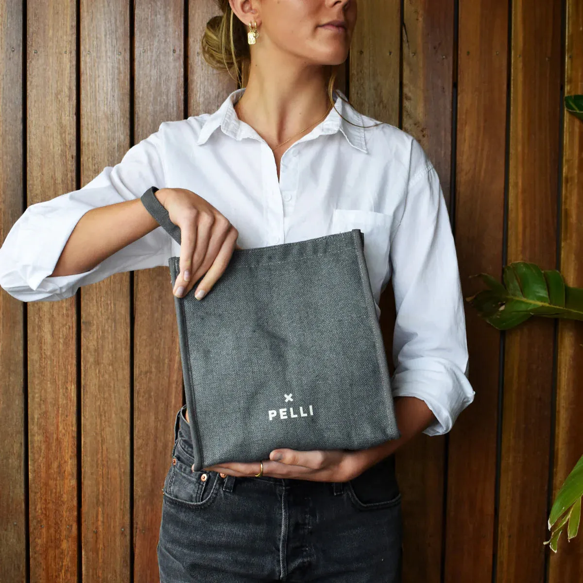 Big Break Jute Insulated Lunch Bag - Charcoal