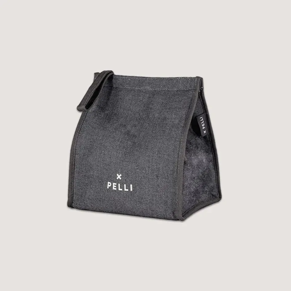 Big Break Jute Insulated Lunch Bag - Charcoal