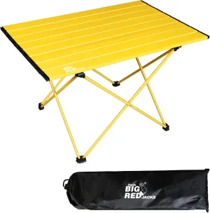 BIG RED Ultralight Large Aluminum Folding Table: Portable Lightweight Table with Carrying Bag for Camping, Outdoor Cooking, Picnics, Travel and Beach
