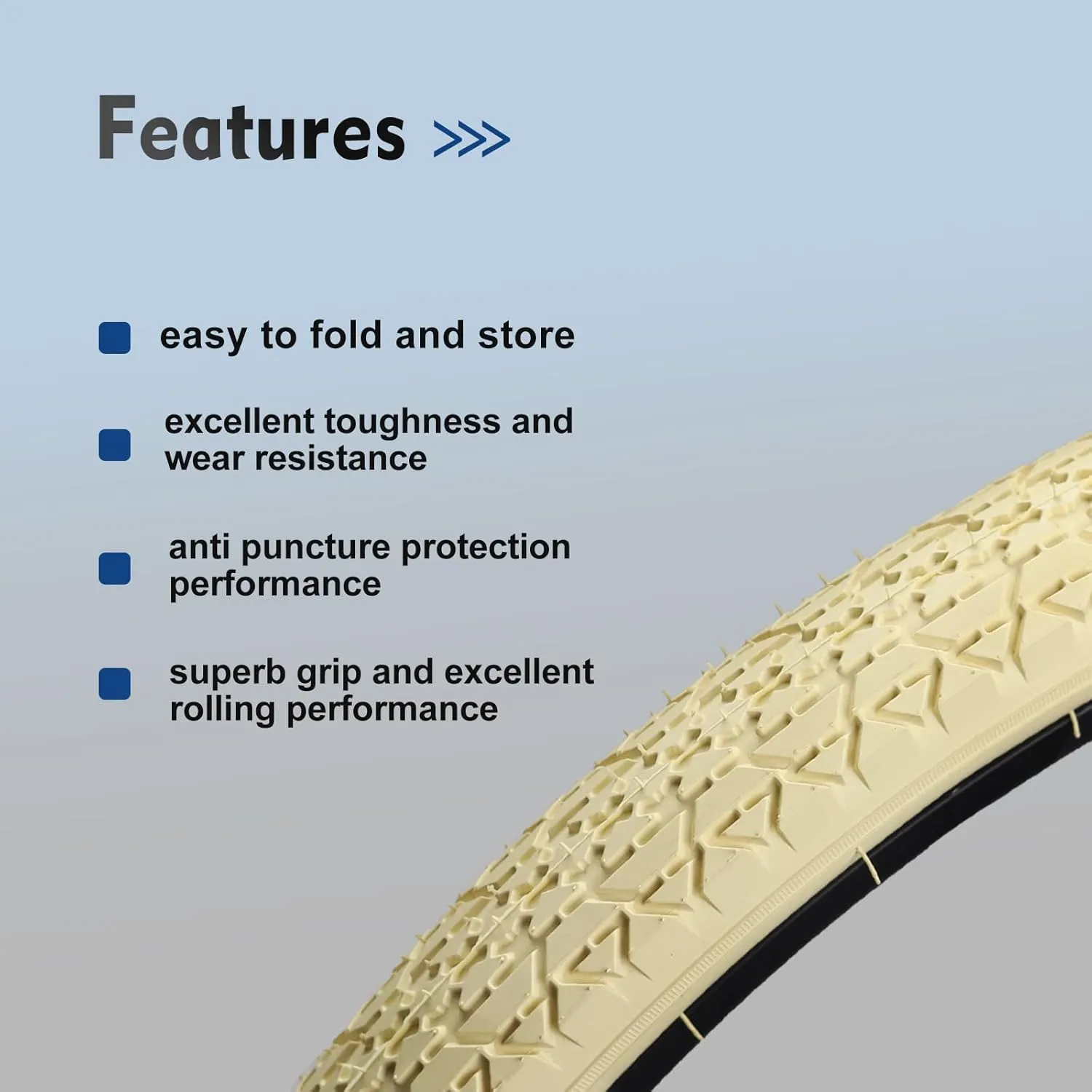 Bike Tires, HUIOK 24x2.125 Bike Tire Folding Beach Cruiser Tires Replacement with Tubes and Levers