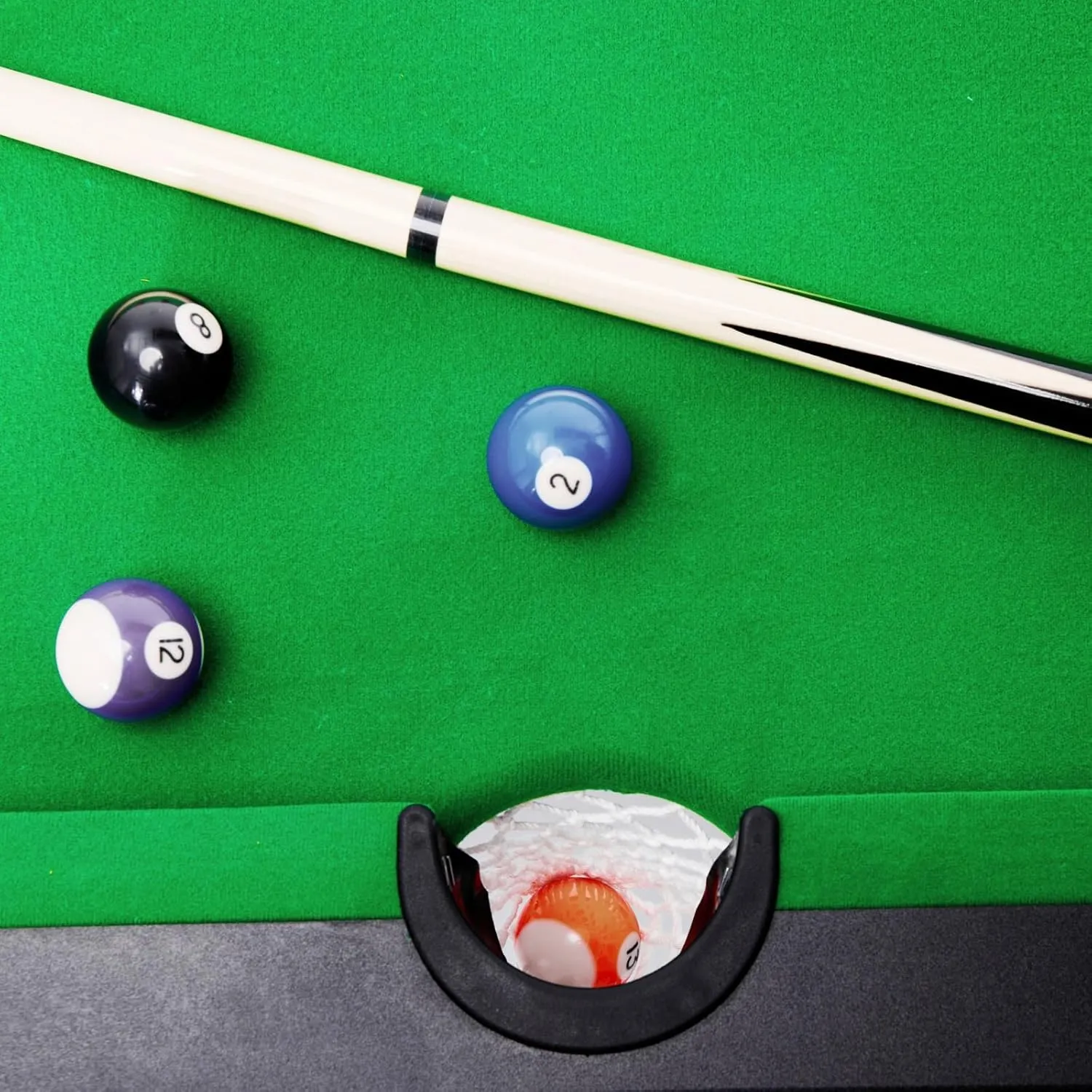 Billiard Tables, Portable Pool Table for Families with Easy Folding for Storage, Includes Balls, Cues, Brush Green 6FT