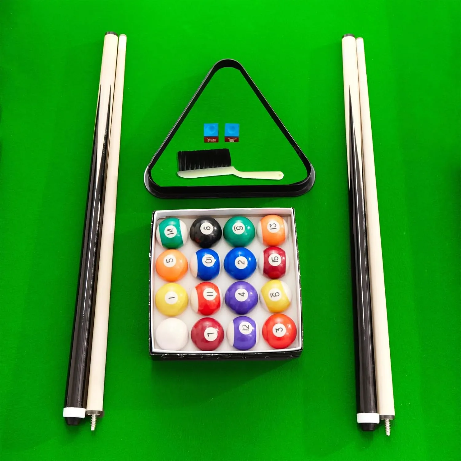 Billiard Tables, Portable Pool Table for Families with Easy Folding for Storage, Includes Balls, Cues, Brush Green 6FT