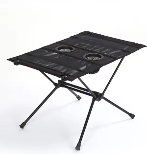 BK&MF Folding Portable Camping Table,Aluminum Alloy Cloth Surface Dining Table Outdoor Travel Table Side Table with Carry Bag for Camping, Picnic, Beach,A,60x39x39cm(24x15x15inch)
