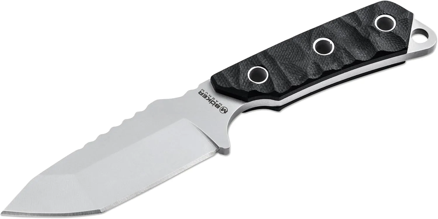 Böker Magnum Survival Neckup - small fixed blade EDC knife with G10 handle scales - 440A blade - fixed blade with Kydex sheath