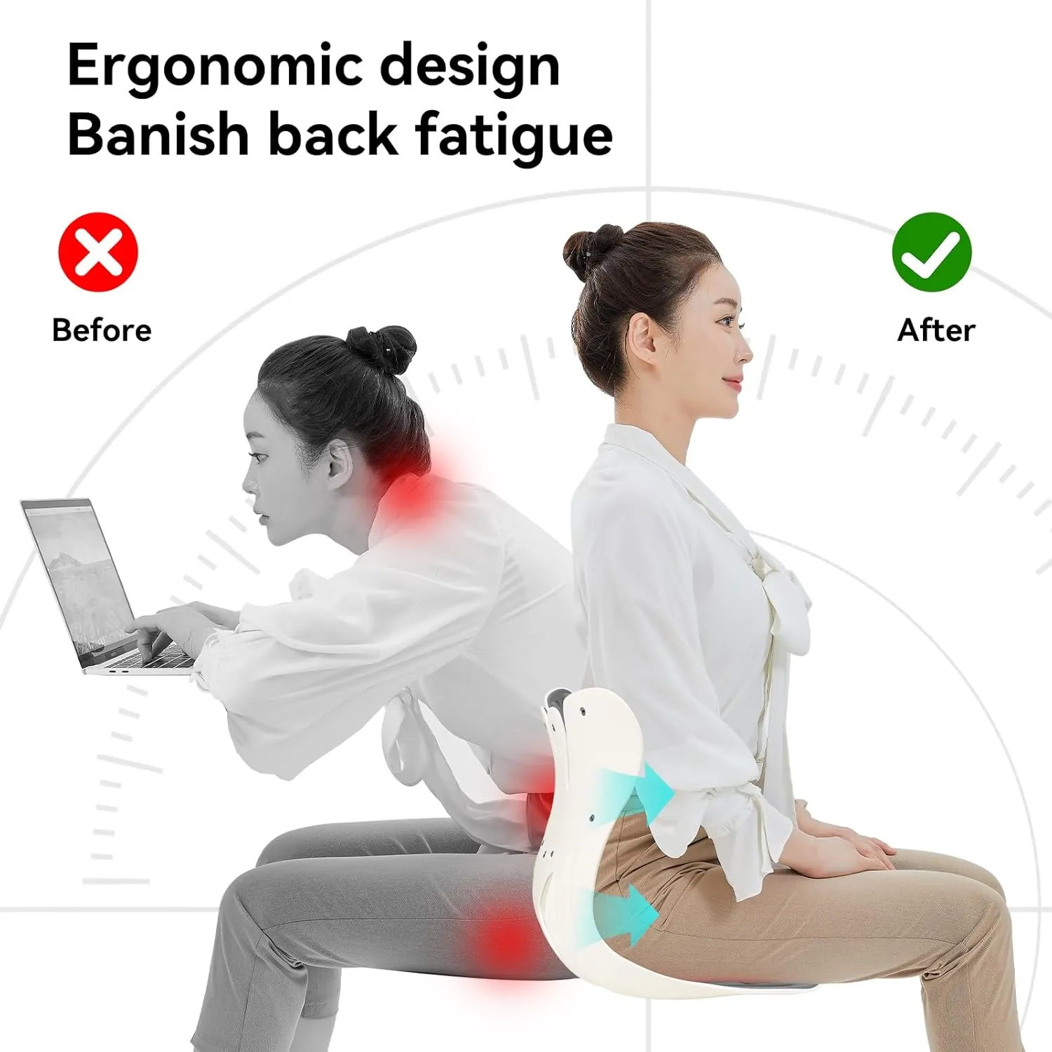 BKT Lumbar Support Seat Cushions Oversized Edition Ergoromic Office Chair for Students Office Workers Nursing Mothers Long Sitting Outdoor Fishing Floor Chair (Grey, Oversized Edition)
