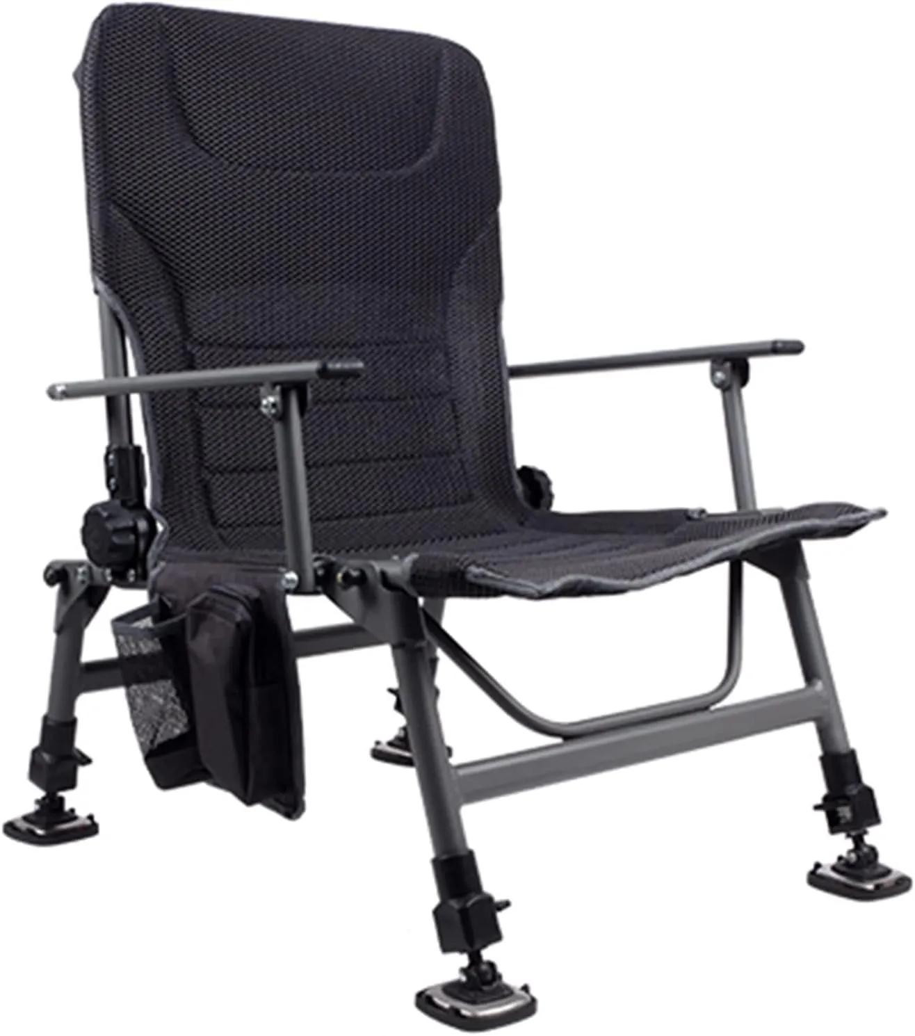 Black Aluminum Camping Chair for Fishing Camp Travel Hunting, Portable Foldable Lightweight Chairs, Load 150kg / 330lbs, Multi-Colored