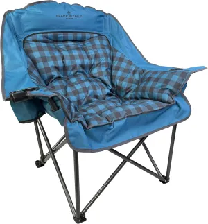Black Sierra Oversized Camping Chair for Adults, Heavy Duty Outdoor Seat with Plush Padding, Supports 400lbs, Cup Holder & Carry Bag, Comfortable Folding Chair for Tailgating, Patio, & Sideline Events