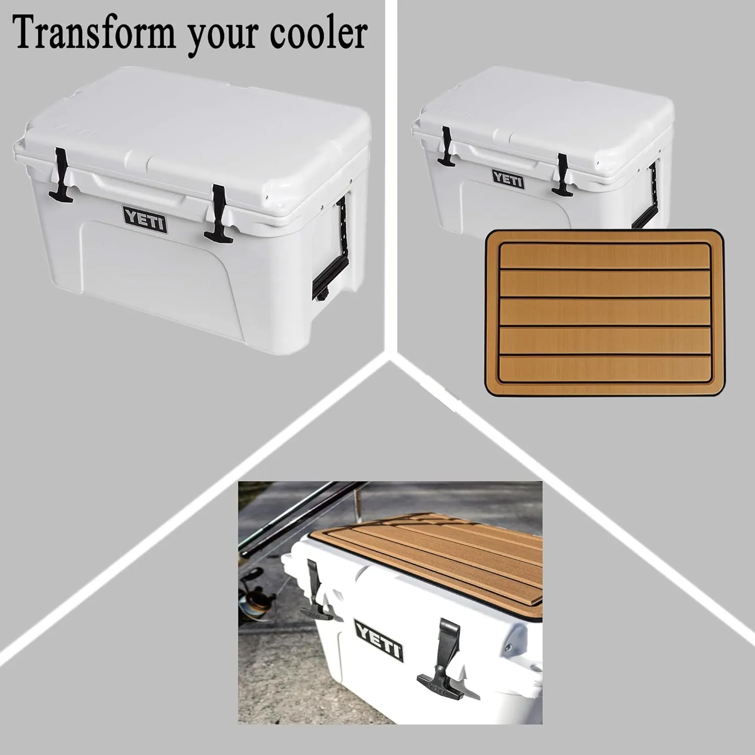 Boat Cooler Seat Cushion Soft Self-Ahesive Cooler Pad Accessory (Gray)