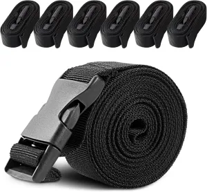 Boat Cover Straps, 6 Pack-1''Lx96''W Heavy Duty Polyester Adjustable Straps with Quick Release Buckle for Securing Trailers