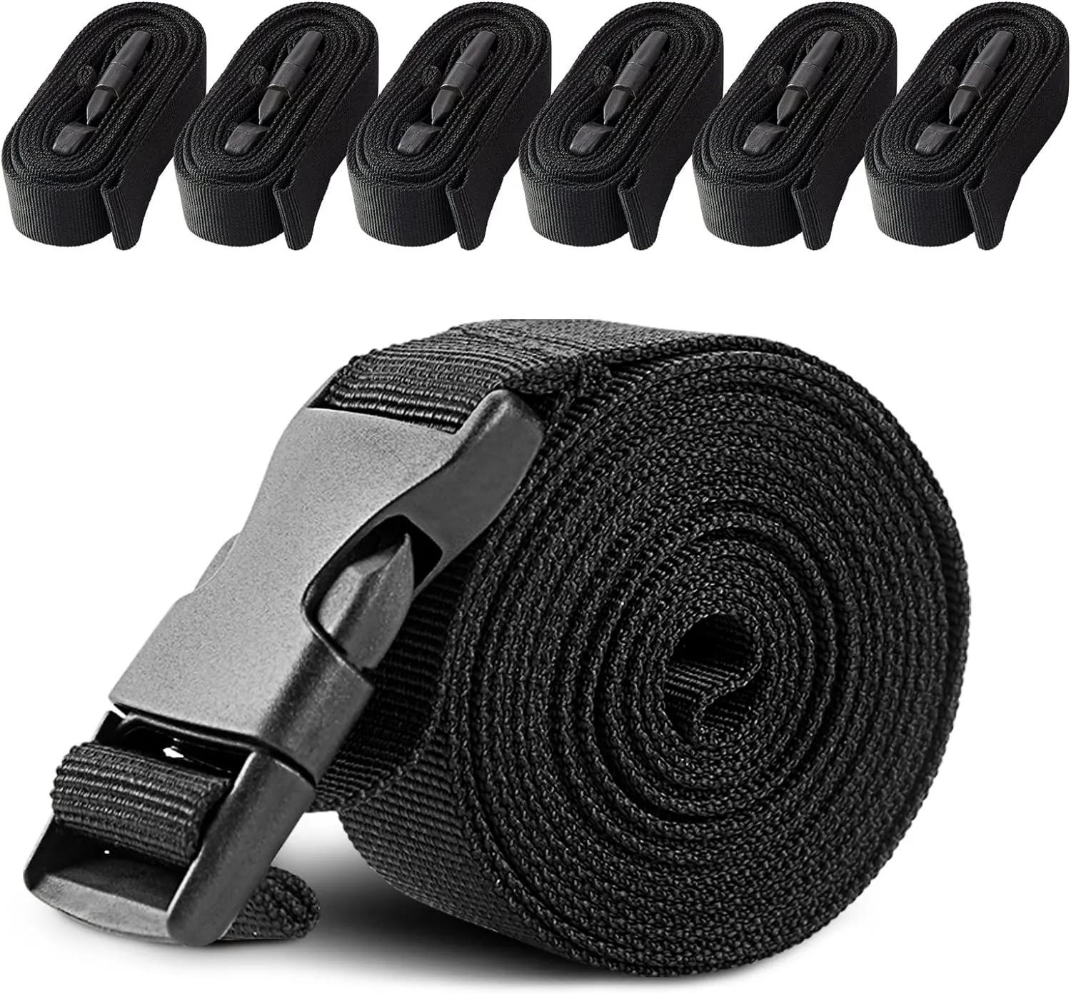 Boat Cover Straps, 6 Pack-1''Lx96''W Heavy Duty Polyester Adjustable Straps with Quick Release Buckle for Securing Trailers
