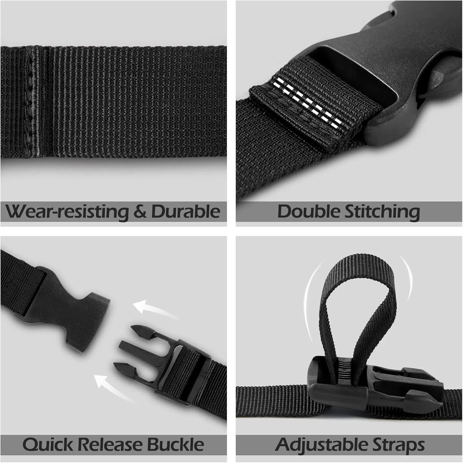 Boat Cover Straps, 6 Pack-1''Lx96''W Heavy Duty Polyester Adjustable Straps with Quick Release Buckle for Securing Trailers
