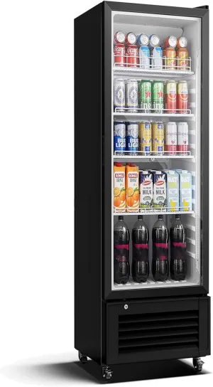 BODEGACOOLER Beverage Refrigerator and Cooler For Man Cave, Commercial Merchandiser Refrigerators with Soft LED Light, Upright Display refrigerator, Commercial Fridge as Back Bar Cooler.10.2 Cu.Ft.