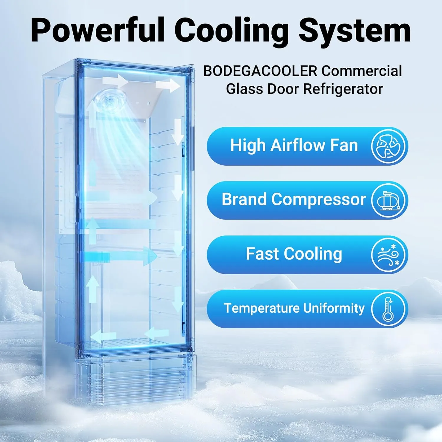 BODEGACOOLER Beverage Refrigerator and Cooler For Man Cave, Commercial Merchandiser Refrigerators with Soft LED Light, Upright Display refrigerator, Commercial Fridge as Back Bar Cooler.10.2 Cu.Ft.