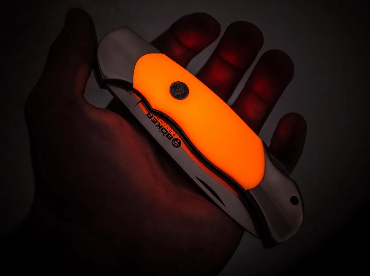 Boker Optima 113027 Night Hunter Orange 3.54'' Lockback Pocket Knife