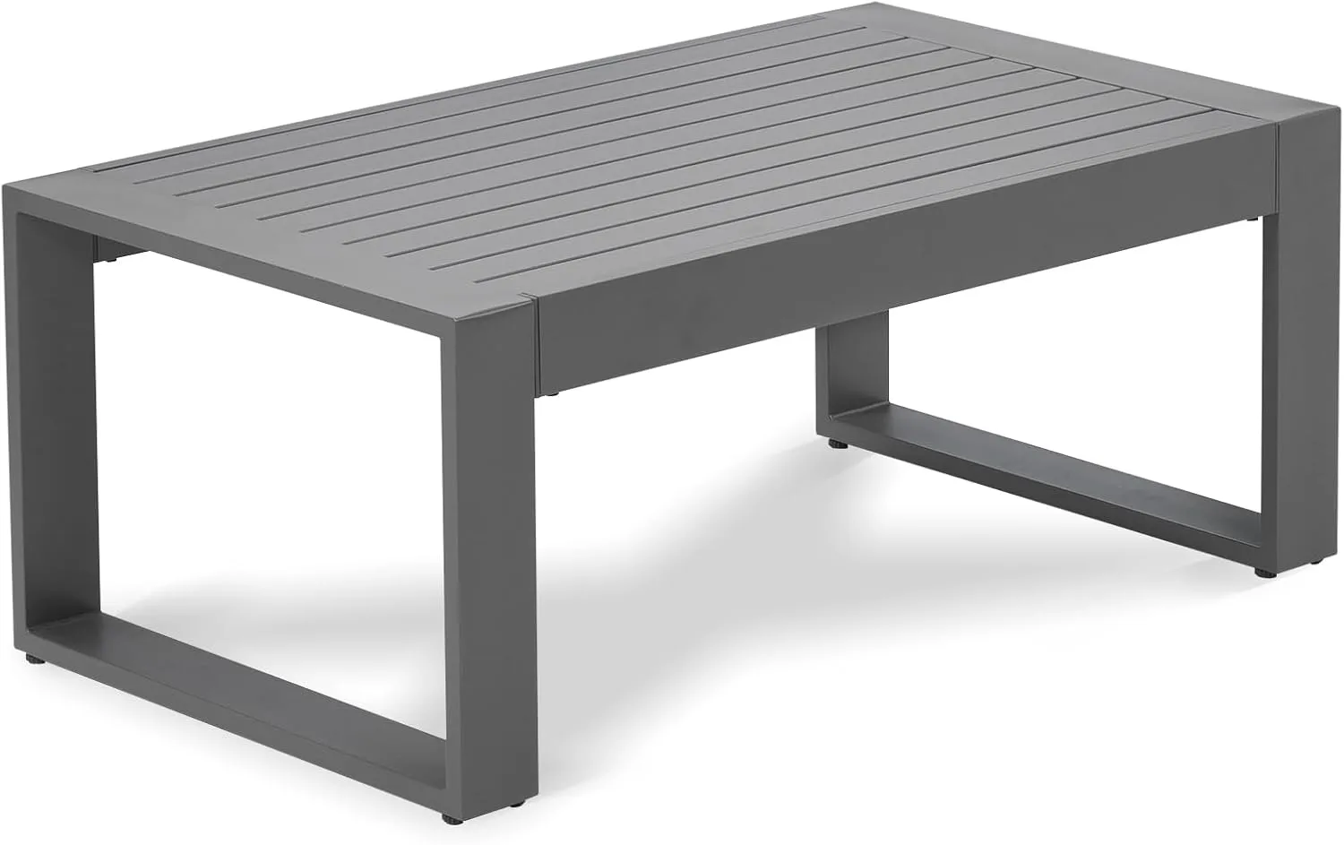 BPS Aluminum Outdoor Coffee Table 39.3" L x 22.9" W x 16.1" H - All-Weather Coffee Side Table for Balcony, Poolside, Deck, Garden