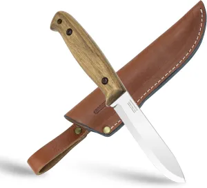 BPS Knives BS2FT CSH - Full Tang Bushcraft Knife - Leather Sheath - Survival & Tactical - Fixed-Blade Carbon Steel