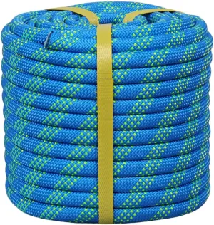 Braided Arborist Rope -3/8 Inch x 100 Feet High Strength Polyester Climbing Rope for Adults & Kids Tree Work, Halyard, Sailing (Blue/Green)