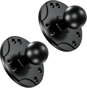 BRCOVAN 2 PCS, 1'' Ball Mount Base with Aluminum Alloy AMPS Hole Round Plate, Compatible with RAM Mounts B Size 1 Inch Ball Double Socket Arm