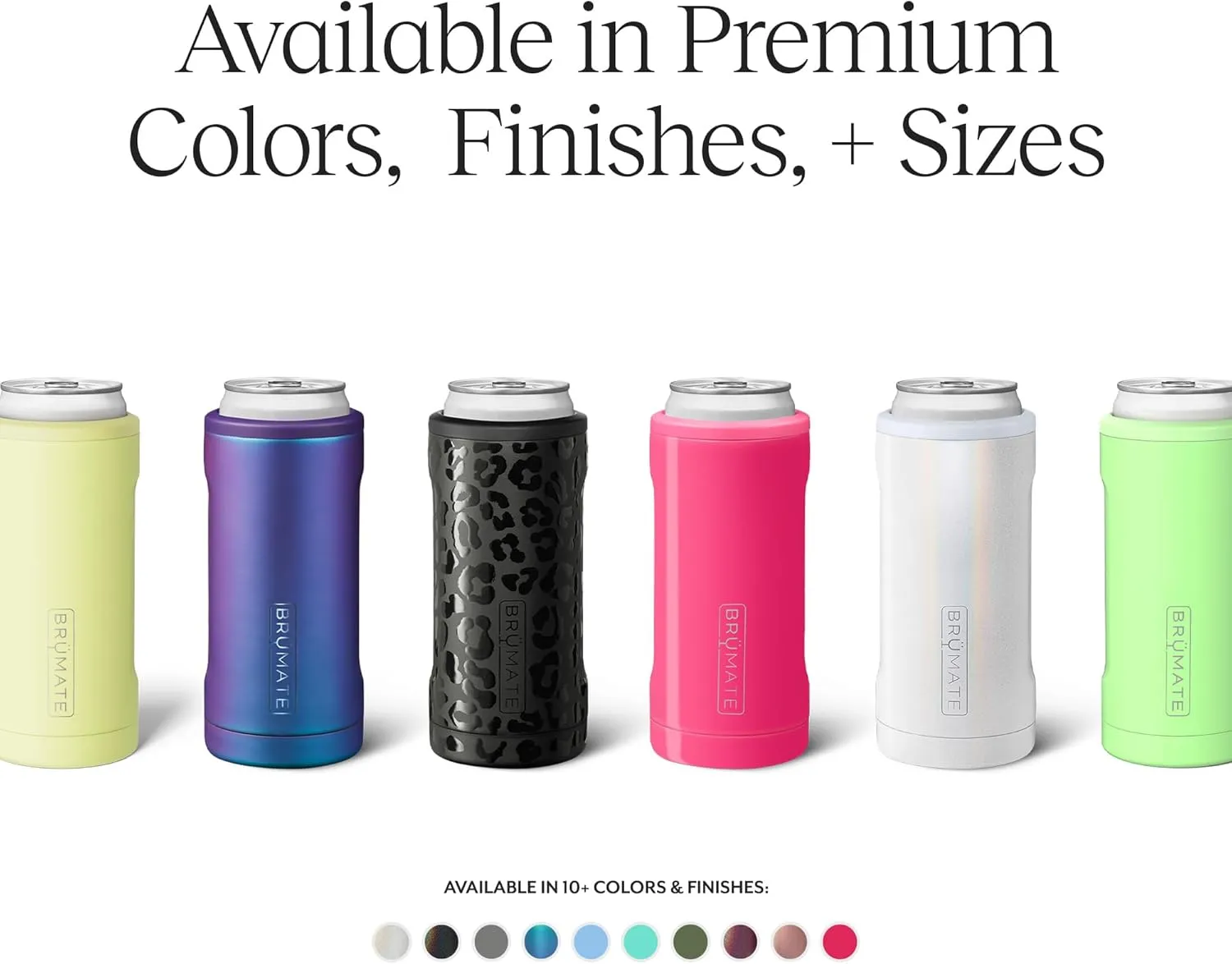 BrüMate Hopsulator Slim Can Cooler Insulated for 12oz Slim Cans | Skinny Can Insulated Stainless Steel Drink Holder for Hard Seltzer, Beer, Soda, and Energy Drinks (Matte Black)