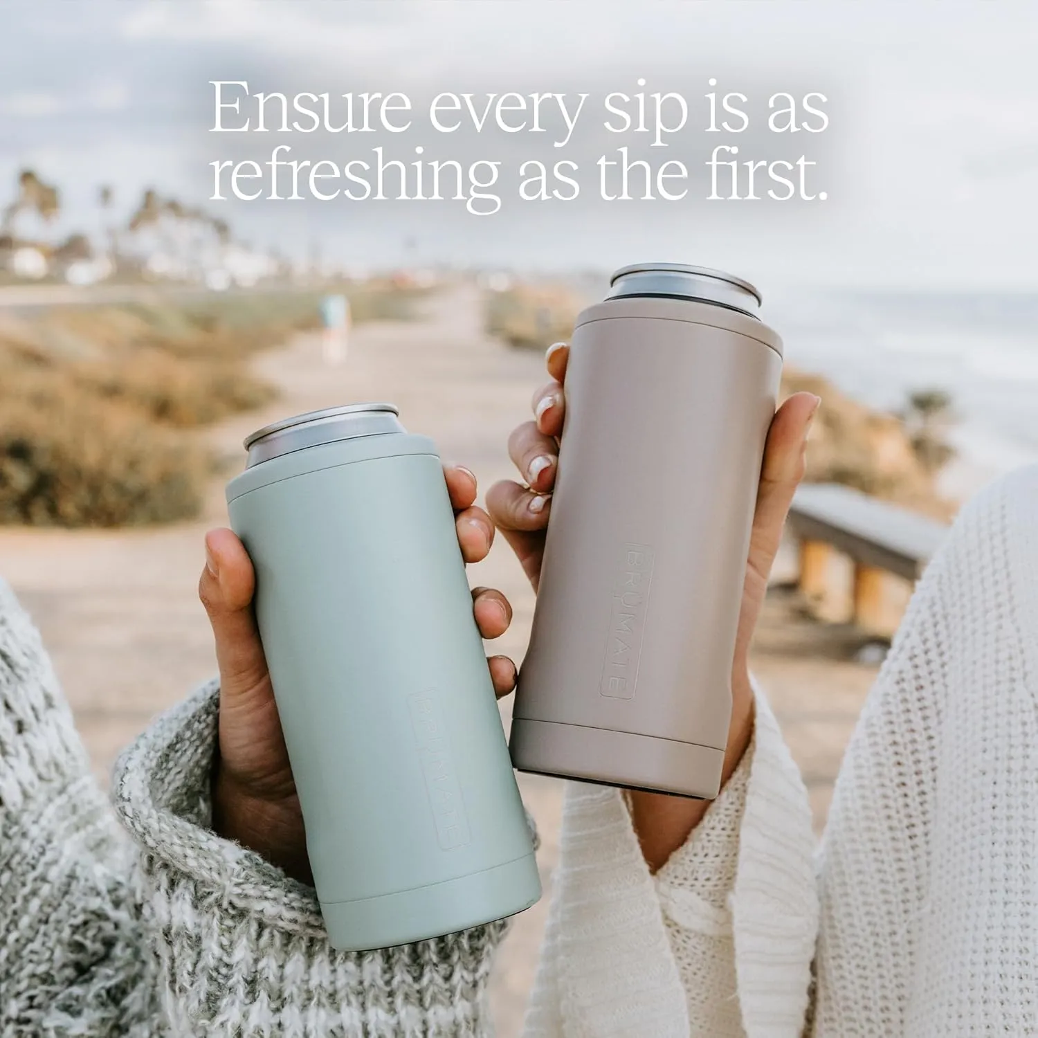 BrüMate Hopsulator Slim Can Cooler Insulated for 12oz Slim Cans | Skinny Can Insulated Stainless Steel Drink Holder for Hard Seltzer, Beer, Soda, and Energy Drinks (Matte Black)