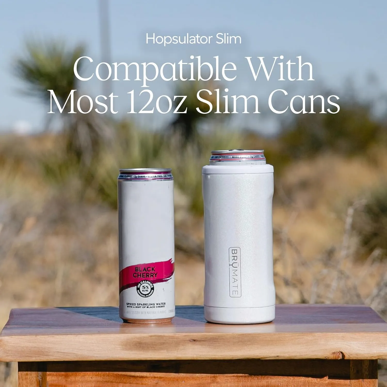 BrüMate Hopsulator Slim Can Cooler Insulated for 12oz Slim Cans | Skinny Can Insulated Stainless Steel Drink Holder for Hard Seltzer, Beer, Soda, and Energy Drinks (Matte Black)