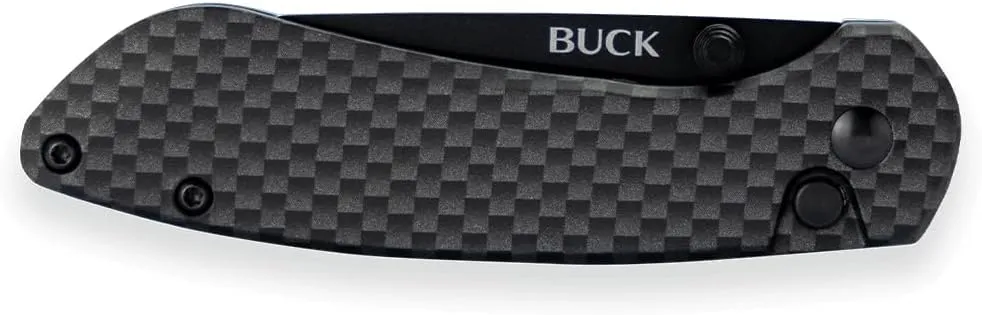 Buck Knives 743 Mini Sovereign Button Lock Pocket Knife, Carbon Fiber