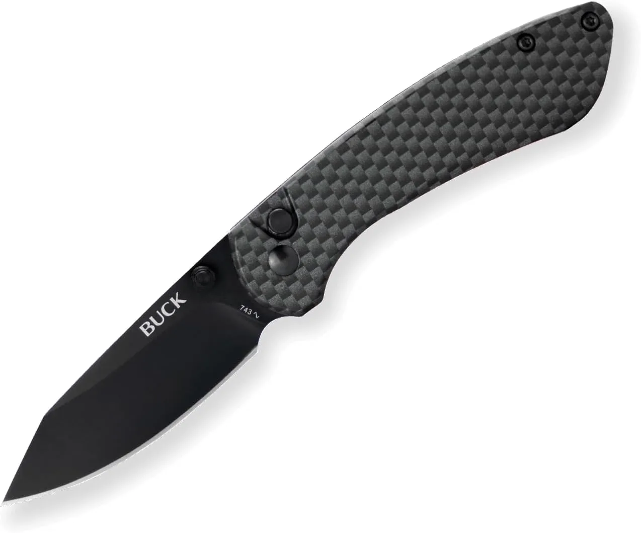 Buck Knives 743 Mini Sovereign Button Lock Pocket Knife, Carbon Fiber