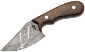 BucknBear Custom Handmade Damascus Fixed Blade Skinner Knife (Walnut Wood)