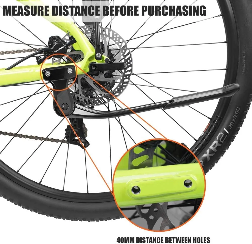 BV Bike Kickstand - Mountain Bike Kick Stand for 24-29" Bicycles - Adjustable Length, Non-Slip Sole, Aluminum Alloy Material - Bicycle Kickstand