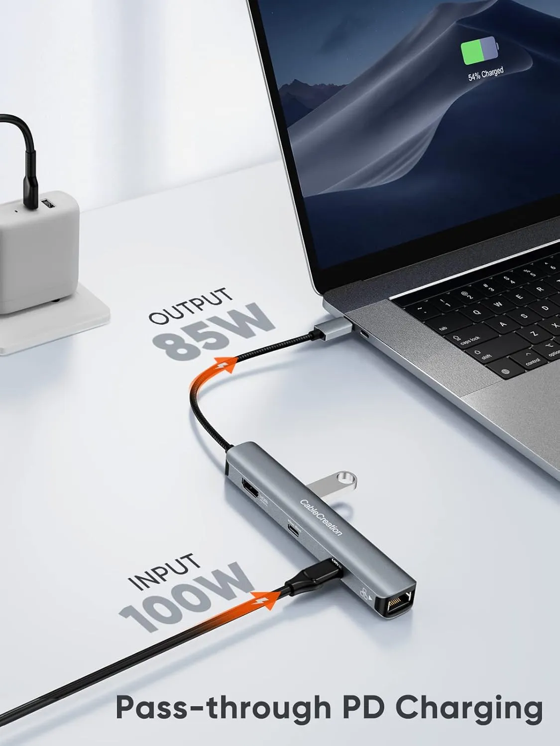 CableCreation 6-in-1 USB-C Hub/Multiport Adapter with 4K 60HZ HDMI, USB C Data Port, 1Gbps Ethernet, 100W Power Delivery, 2 USB 3.0 Port, for MacBook Pro Air M1, iPad Pro Air 2022-2018, XPS