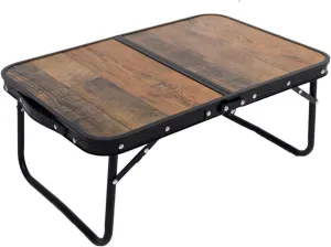 Camp Table Camping Table Aluminum Alloy Folding Desk Travel Picnic Multi-Purpose Retro Wood Grain Hiking Outdoor Furniture Folding Table