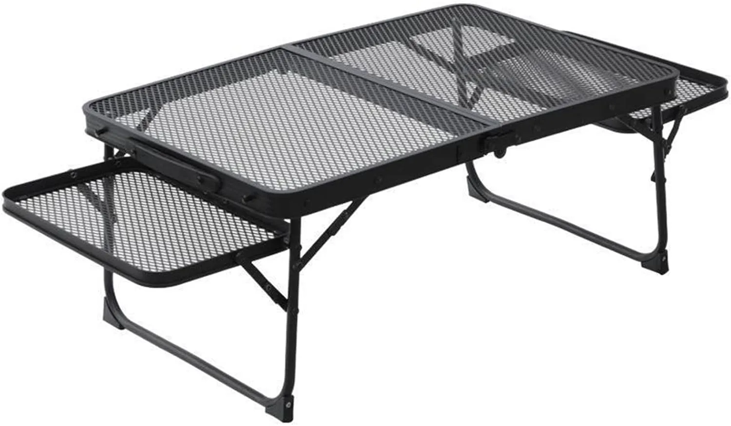 Camp Table Double Layer Outdoor Mobile Beetle Wire Mesh Table Portable Folding BBQ Camping Table Aluminum Alloy Picnic Barbecue Table