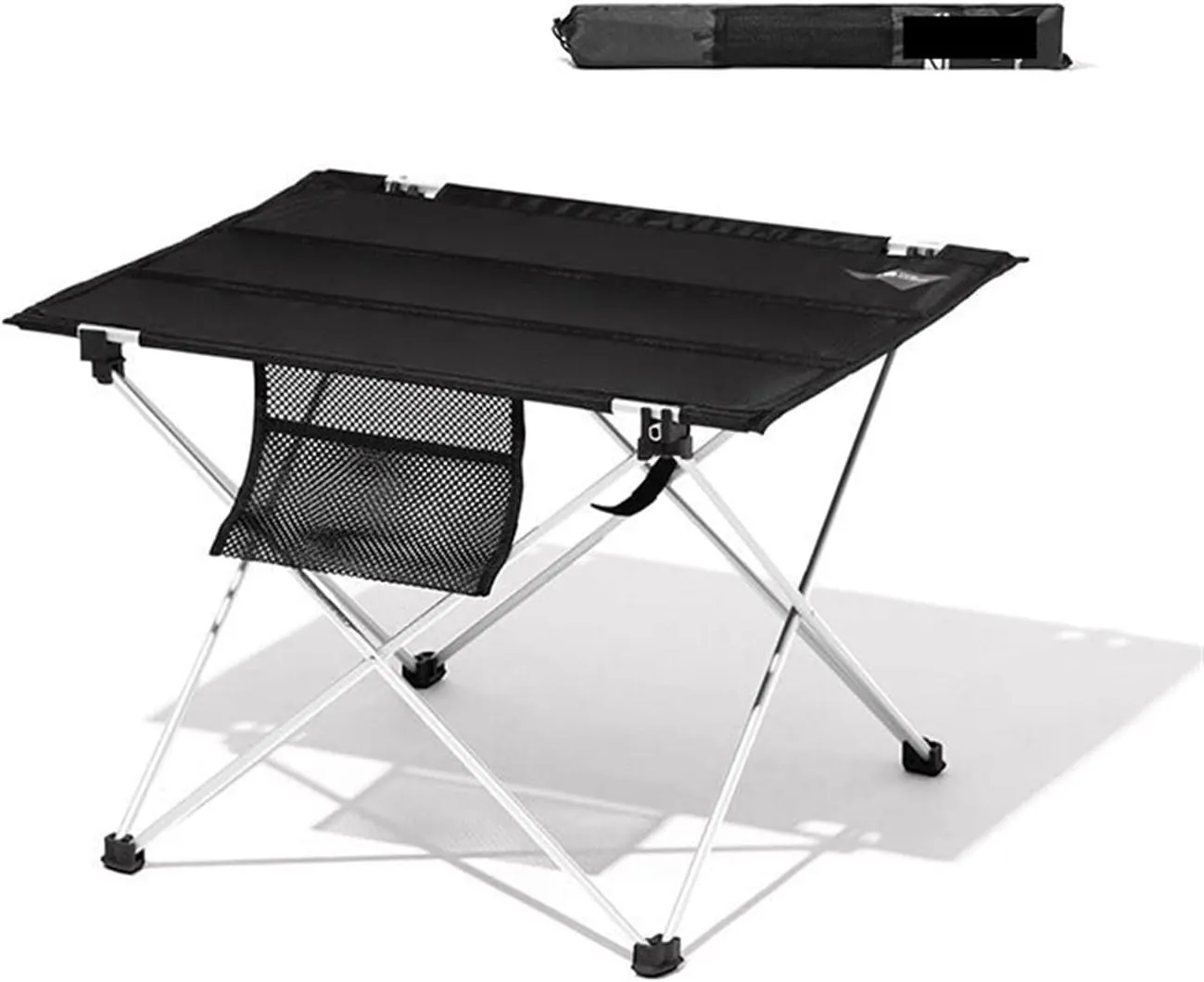 Camp Table Folding Table Portable Outdoor Self-Driving Tour Camping Barbecue Picnic Table Aluminum Alloy Folding Table (Black)