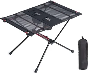 Camp Table Lightweight Collapsible Aluminum Portable Roll Up Outdoor Folding Camping Table Patio Metal Foldable Picnic Table