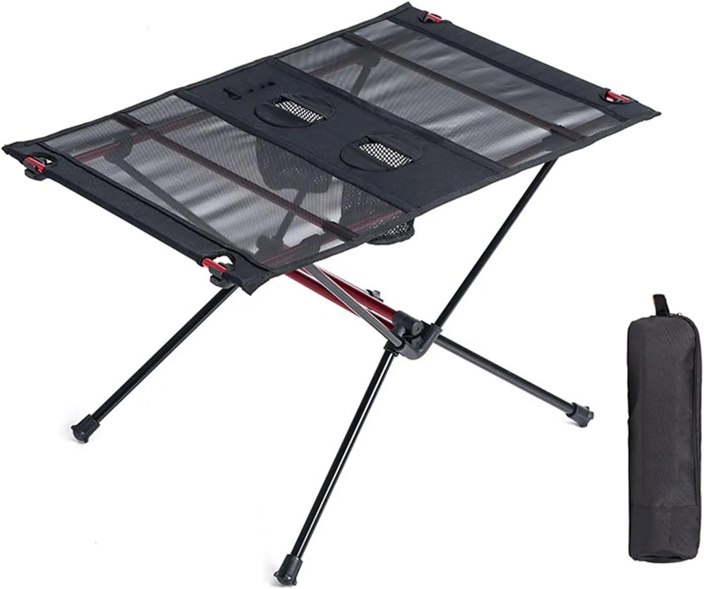 Camp Table Lightweight Collapsible Aluminum Portable Roll Up Outdoor Folding Camping Table Patio Metal Foldable Picnic Table